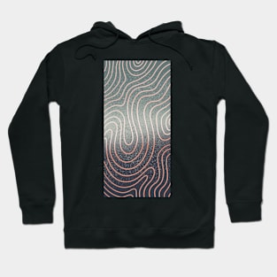 Teal and Peach Line pattern Hoodie